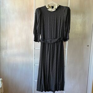 VINTAGE JANE SCHAFFHAUSEN FOR BELLE FRANCE Black & White Pin Dot Dress Size 4